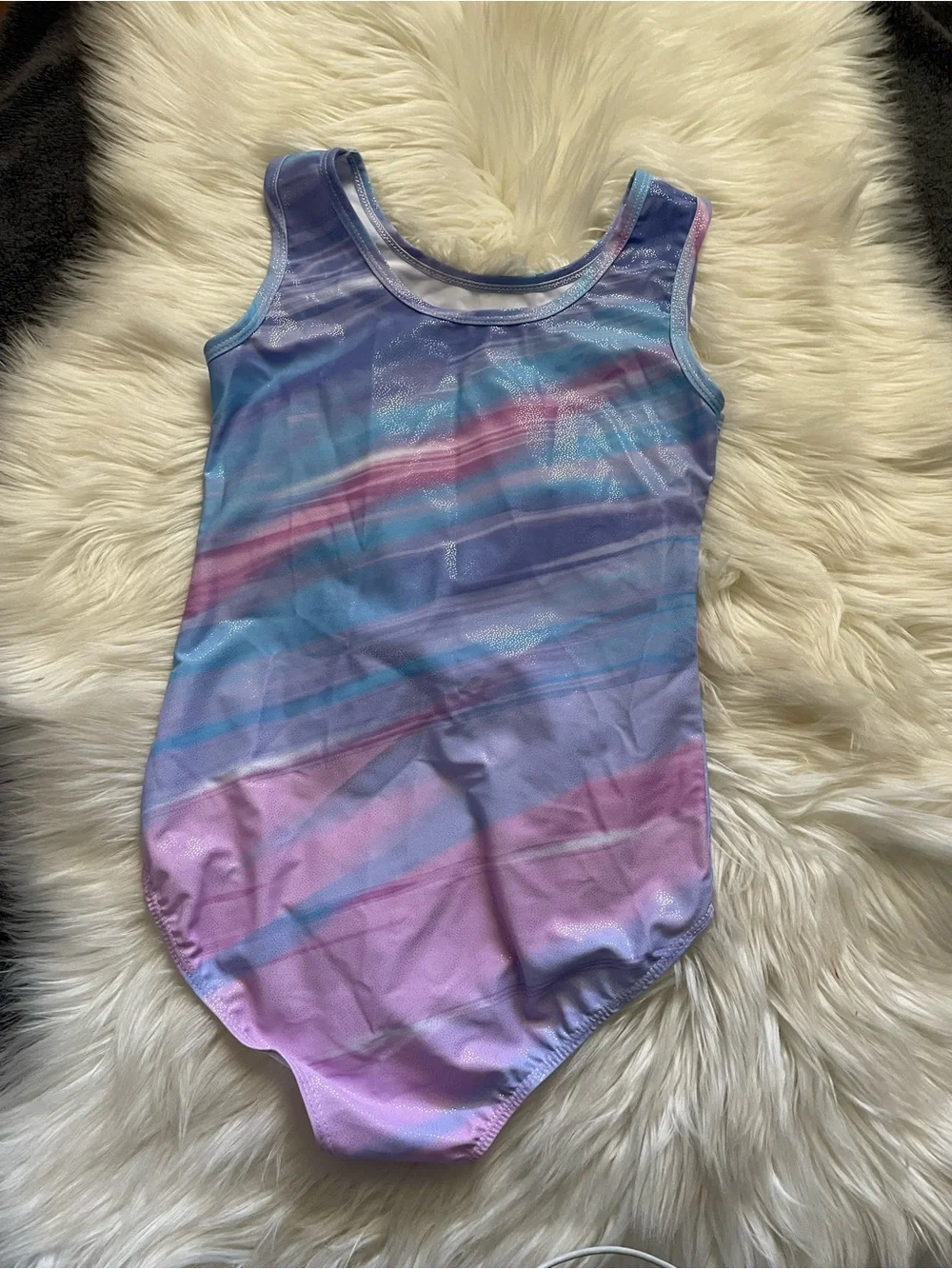 Pastel Blue Lavender Pink Gradient Girls Swimsuit Set